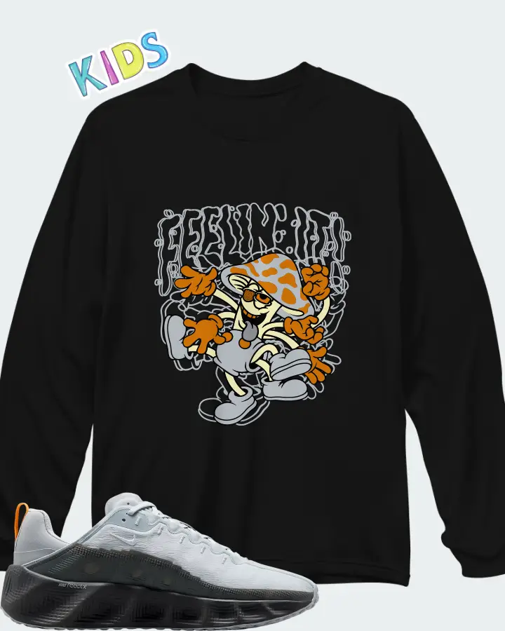 Nike Ava Rover Wolf Grey Matching Kid's Long Sleeve T-Shirt