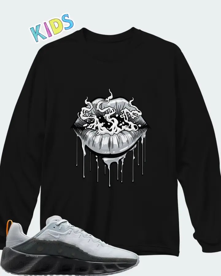 Nike Ava Rover Wolf Grey Matching Kid's Long Sleeve T-Shirt