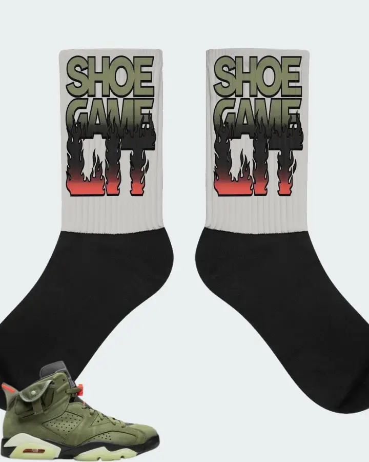 Jordan 6 Retro Sneaker Matching Grey Socks - Shoe Game Lit Refreshed