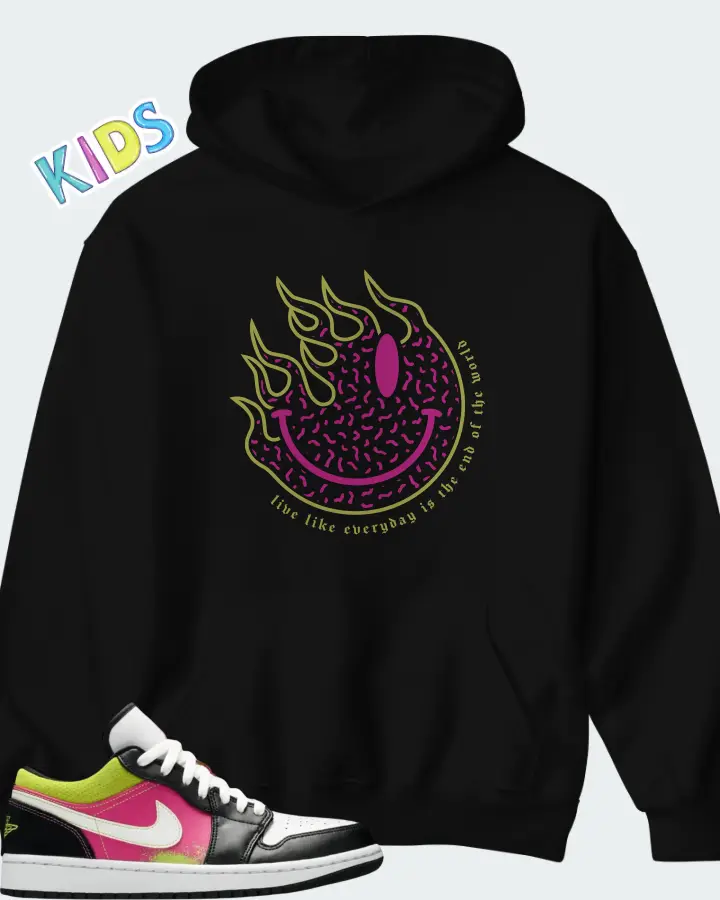 Air Jordan 1 Low Spray Paint Matching Kid's Hoodie