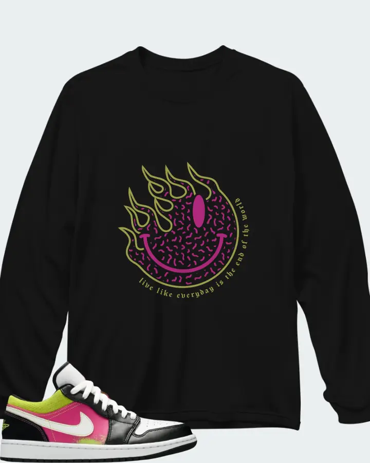 Air Jordan 1 Low Spray Paint Matching Long Sleeve T-Shirt