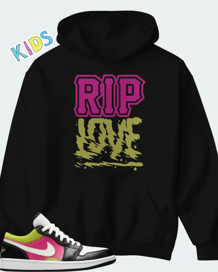 Air Jordan 1 Low Spray Paint Matching Kid's Hoodie