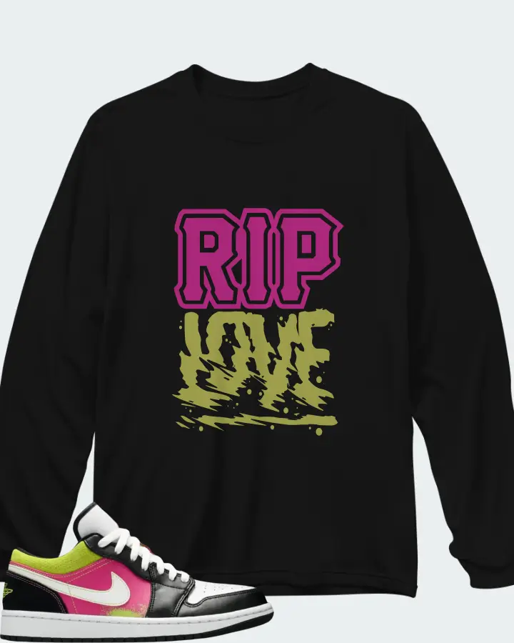 Air Jordan 1 Low Spray Paint Matching Long Sleeve T-Shirt