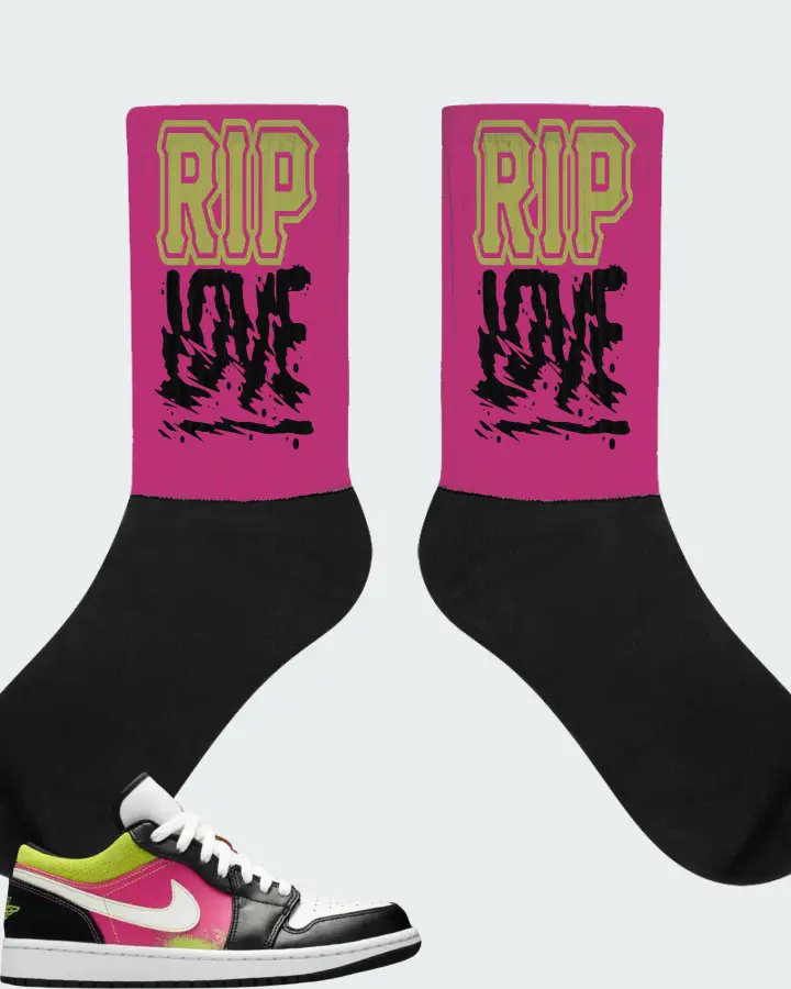 Air Jordan 1 Low Spray Paint Matching Socks