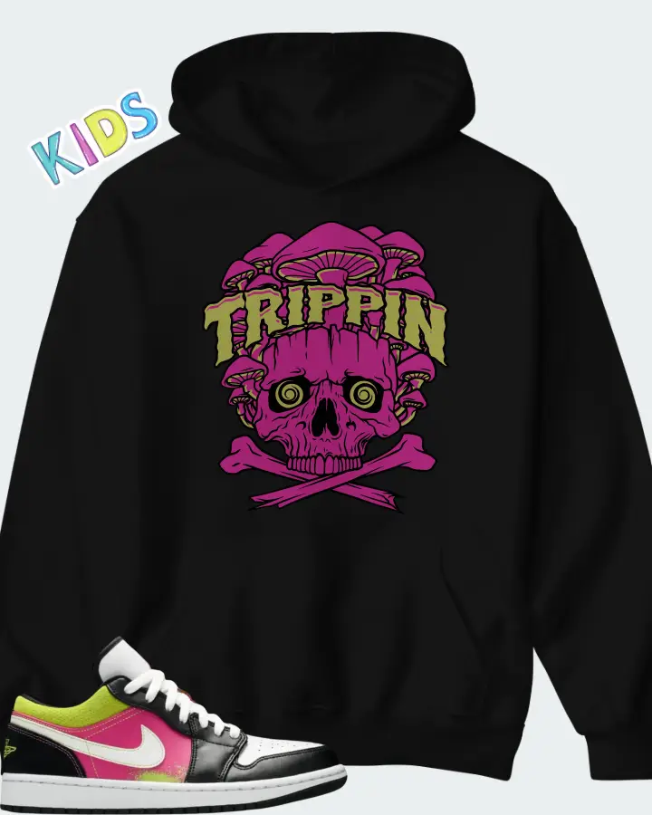 Air Jordan 1 Low Spray Paint Matching Kid's Hoodie