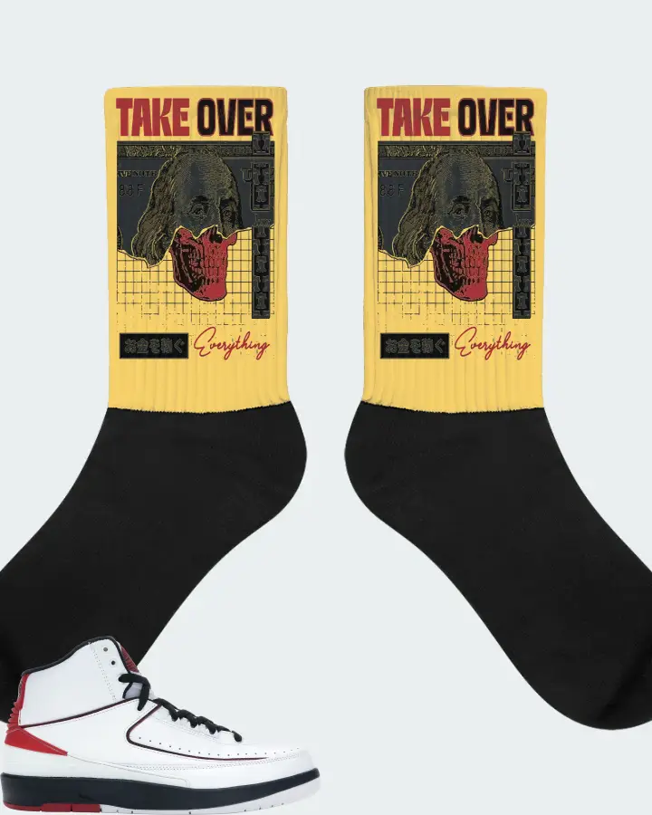Jordan 2 Retro Sneaker Matching Yellow Socks - Take Over
