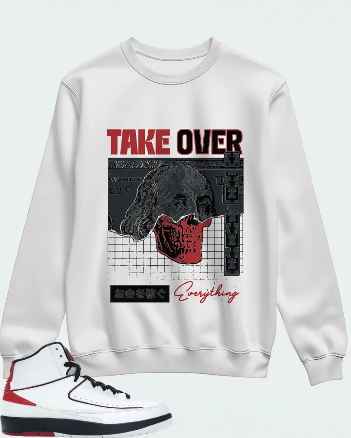 Jordan 2 Retro Sneaker Matching White Sweatshirt - Take Over