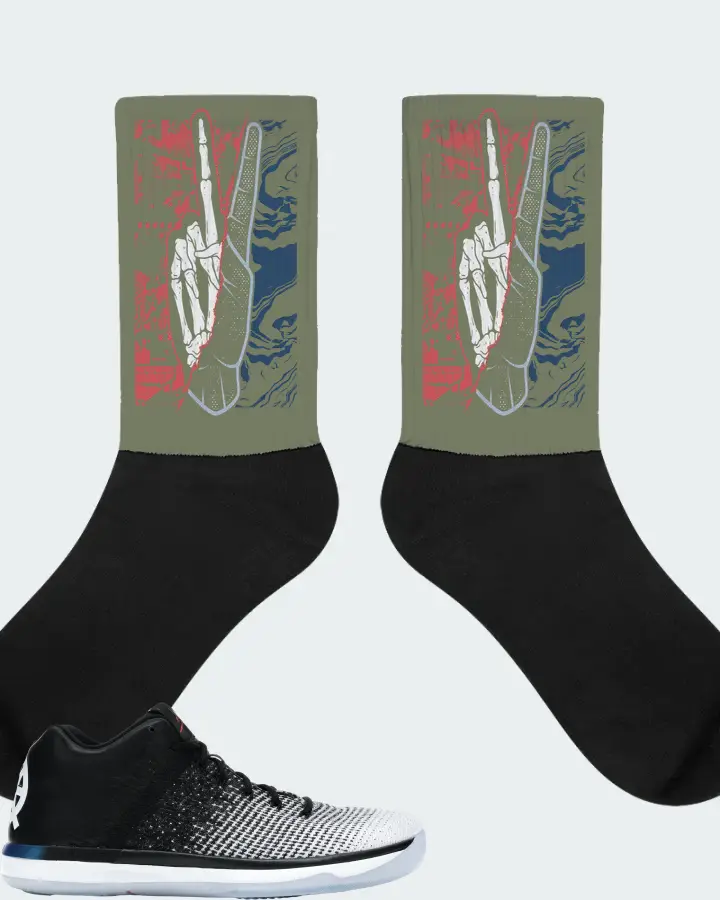 Jordan XXX1 Low Sneaker Matching Olive Socks - Peace of mind