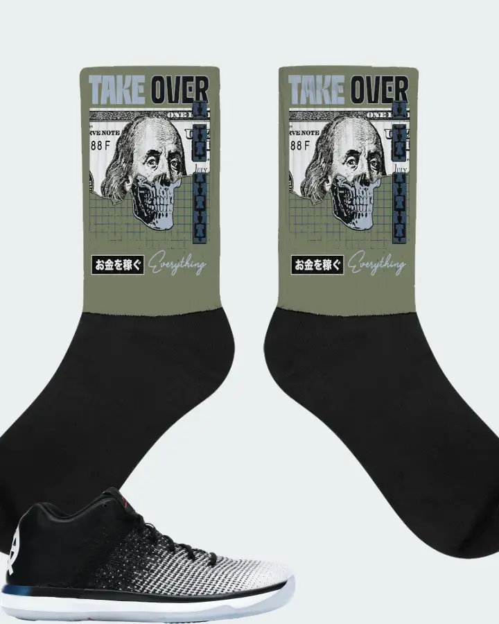 Jordan XXX1 Low Sneaker Matching Olive Socks - Take Over