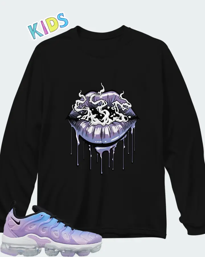 Nike Air VaporMax Plus Lilac University Blue Gradient (Women's) Matching Kid's Long Sleeve T-Shirt