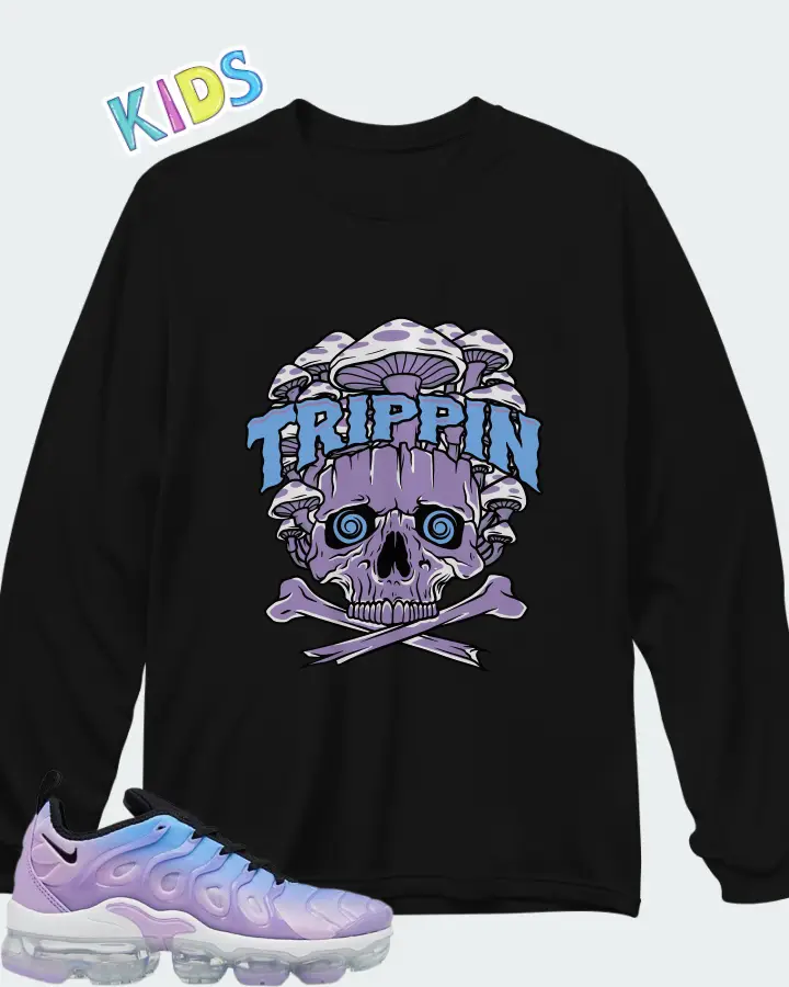 Nike Air VaporMax Plus Lilac University Blue Gradient (Women's) Matching Kid's Long Sleeve T-Shirt