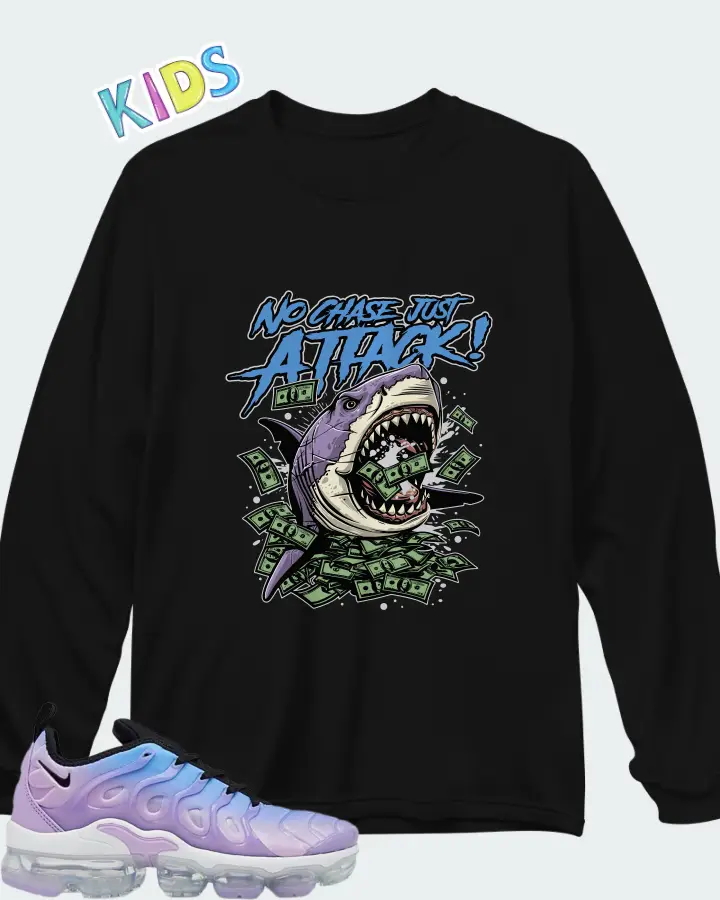 Nike VaporMax Plus Black Gradient  Matching Kid's Long Sleeve T-Shirt
