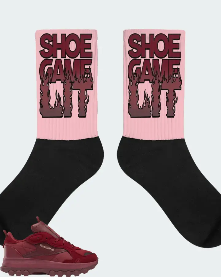 Reebok Classic Leather Sneaker Matching Pink Socks - Shoe Game Lit Refreshed
