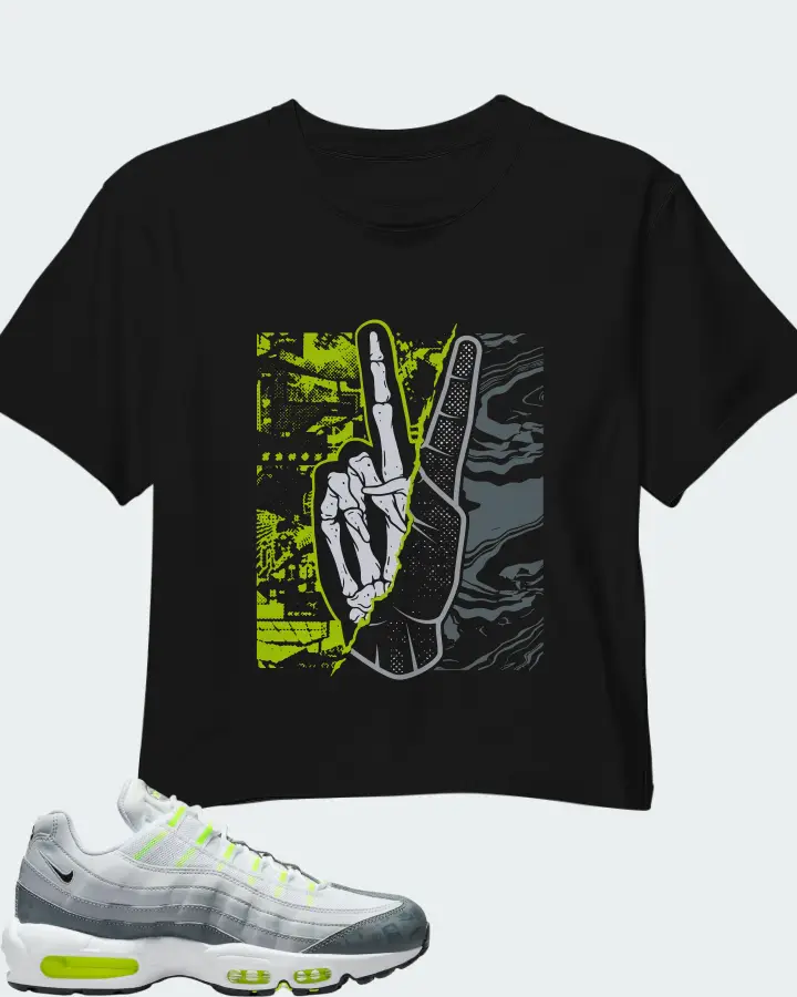 Nike Air Max 95 Recraft White Grey Volt (GS) Matching Crop Top