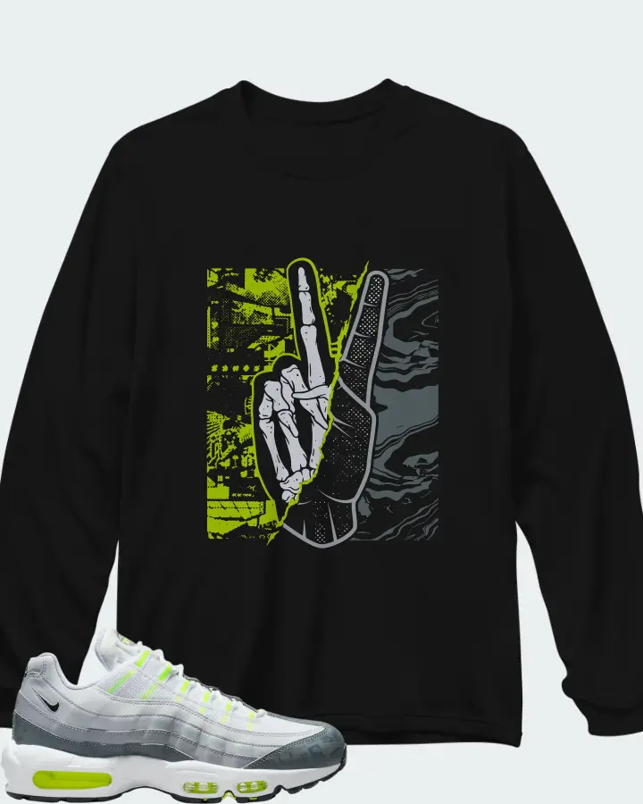 Nike Air Max 95 Recraft White Grey Volt (GS) Matching Long Sleeve T-Shirt