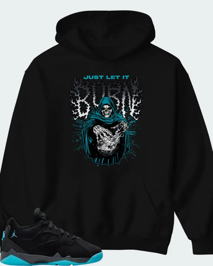 Air Jordan MVP 92 GS Black Anthracite Gamma Blue Matching Hoodie