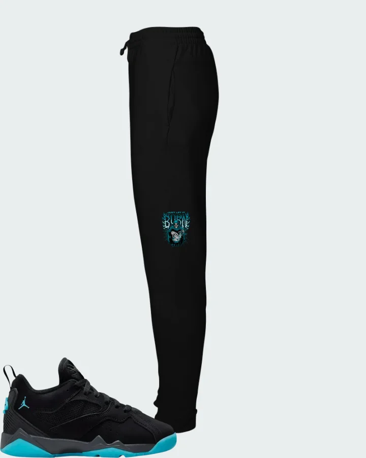 Air Jordan MVP 92 GS Black Anthracite Gamma Blue Matching Joggers