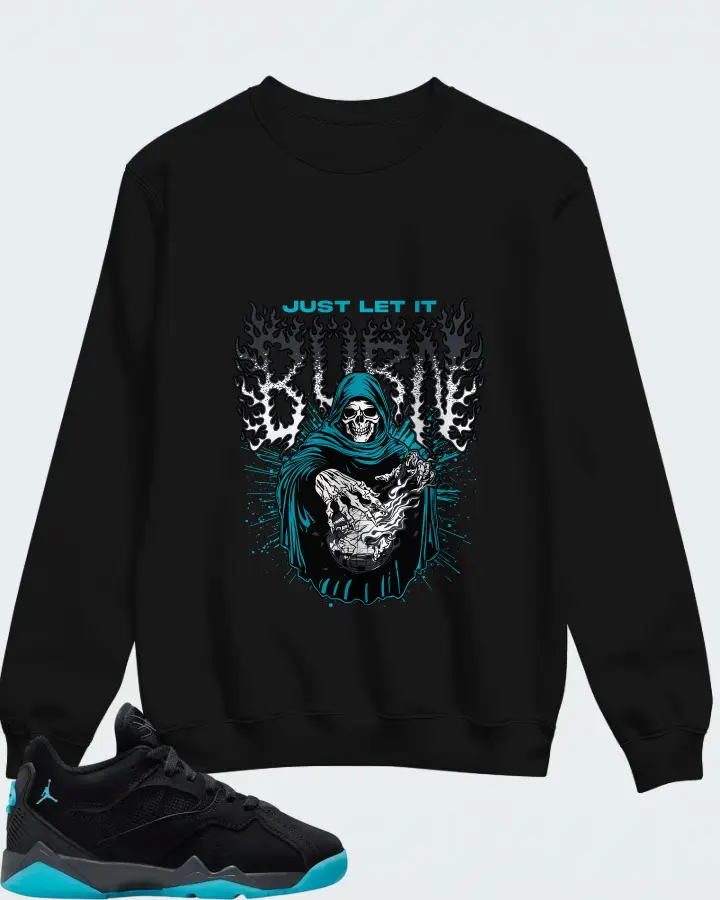 Air Jordan MVP 92 GS Black Anthracite Gamma Blue Matching Sweatshirt