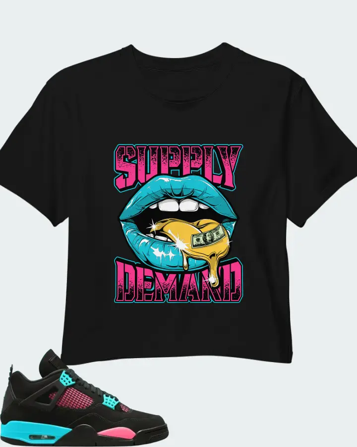 Air Jordan 4 Retro Teal-Pink Matching Crop Top