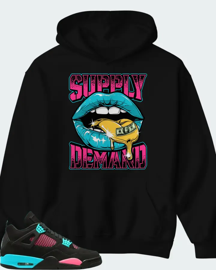 Air Jordan 4 Retro Teal-Pink Matching Hoodie