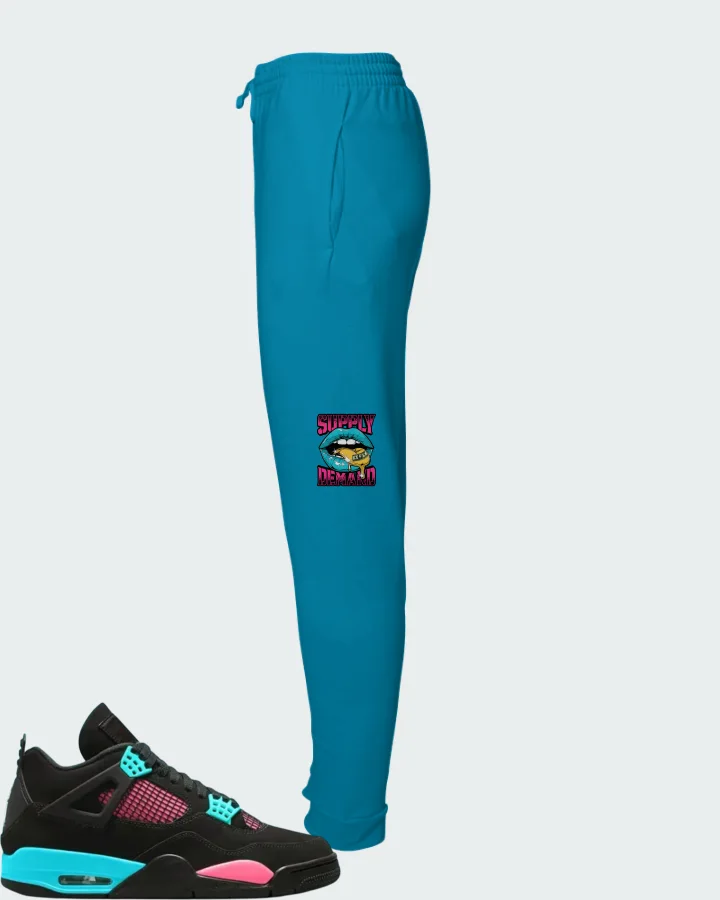 Air Jordan 4 Retro Teal-Pink Matching Joggers