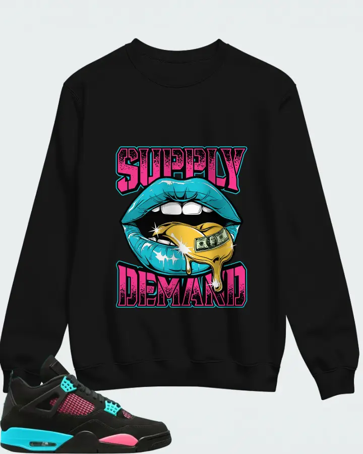 Air Jordan 4 Retro Teal-Pink Matching Sweatshirt