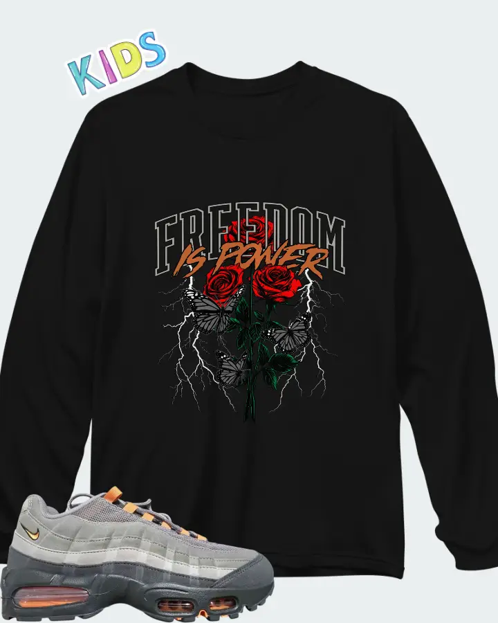 Nike Air Max 95 Big Bubble - Hot Curry Matching Kid's Long Sleeve T-Shirt