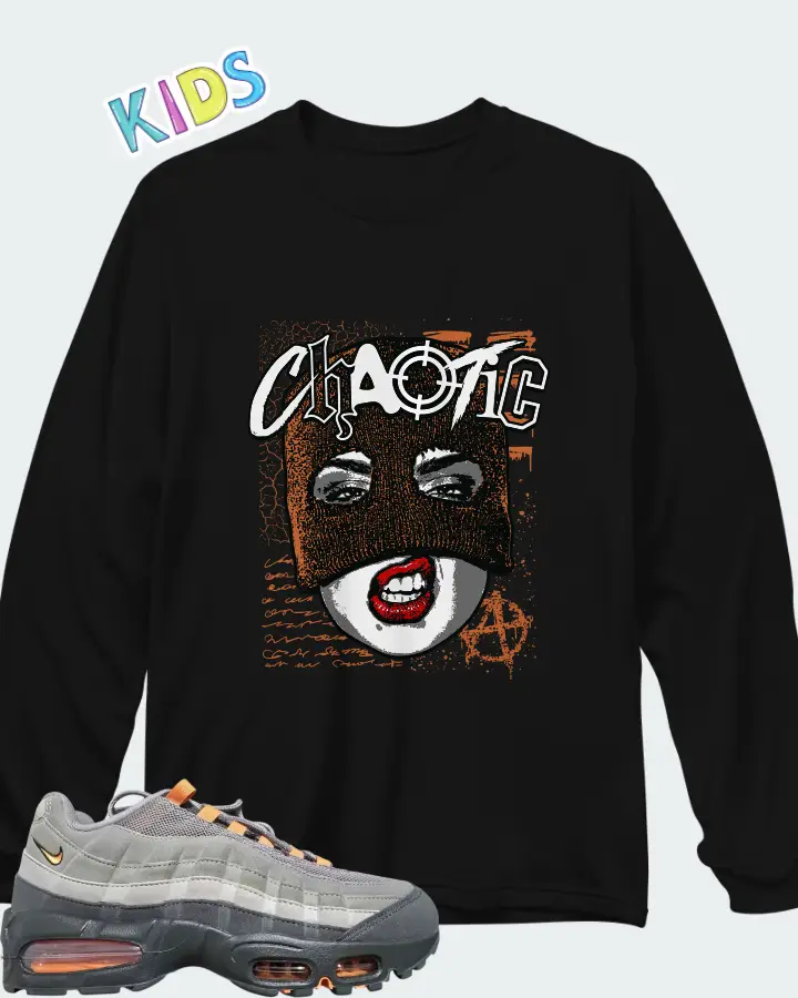 Nike Air Max 95 Big Bubble - Hot Curry Matching Kid's Long Sleeve T-Shirt