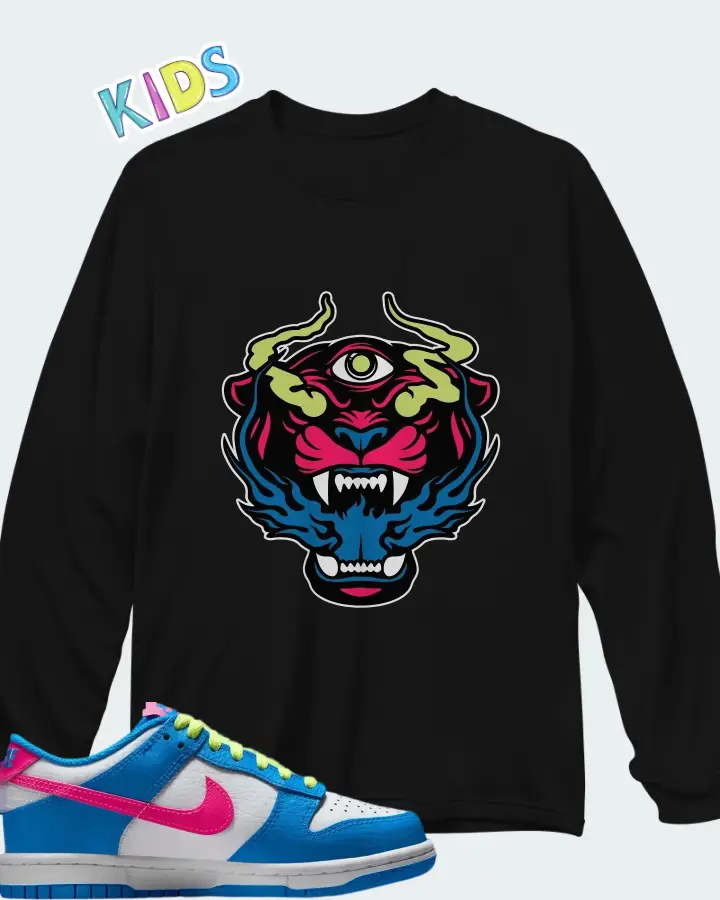 Dunk Low  Photo Blue  Matching Kid's Long Sleeve T-Shirt