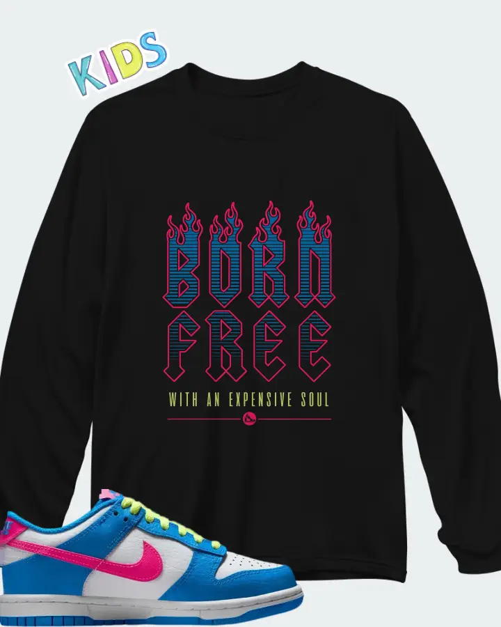 Dunk Low Photo Blue Matching Kid's Long Sleeve T-Shirt