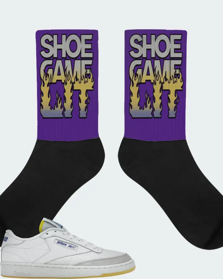 Reebok Club C 85 Sneaker Matching Purple Socks - Shoe Game Lit Refreshed