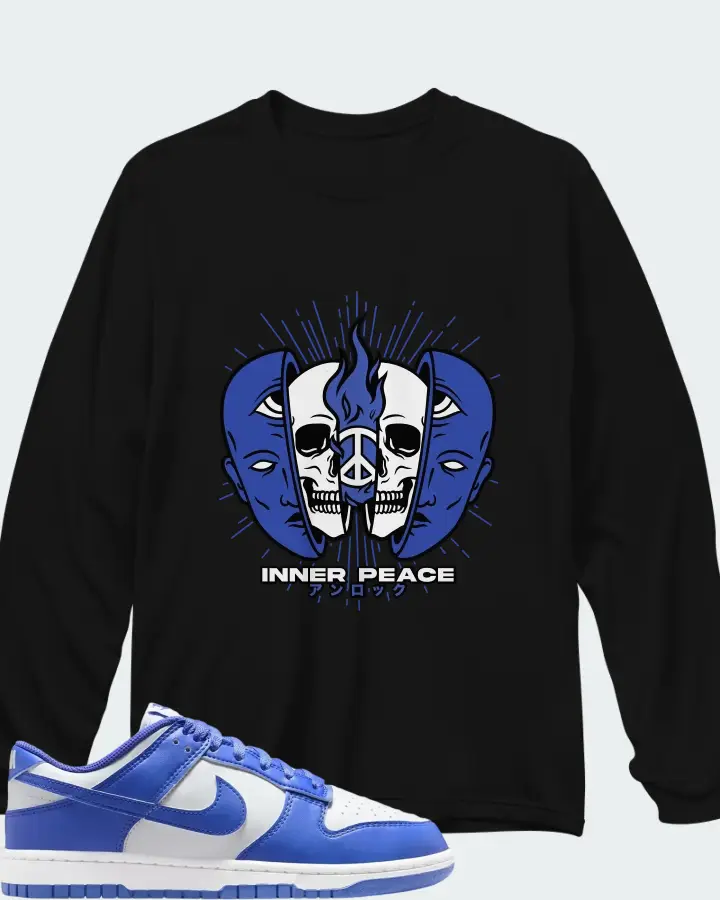 Nike Dunk Low White Sapphire Matching Long Sleeve T-Shirt