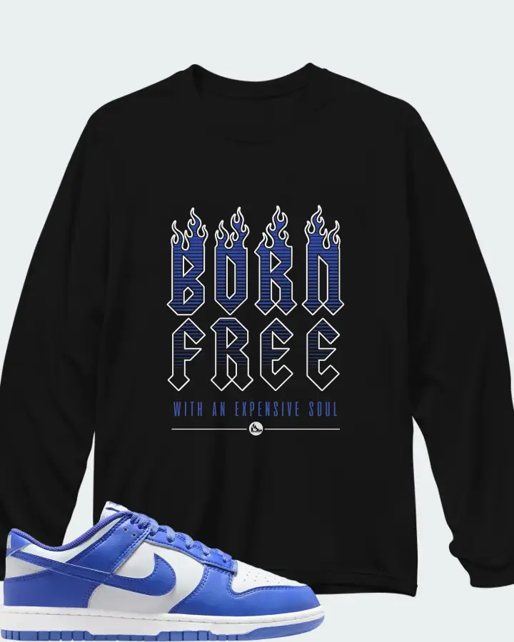 Nike Dunk Low White Sapphire Matching Long Sleeve T-Shirt