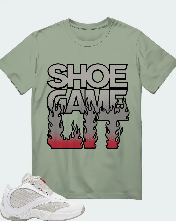 Reebok Answer IV Sneaker Matching Sage T-Shirt - Shoe Game Lit Refreshed