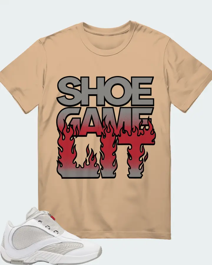 Reebok Answer IV Sneaker Matching Tan T-Shirt - Shoe Game Lit Refreshed