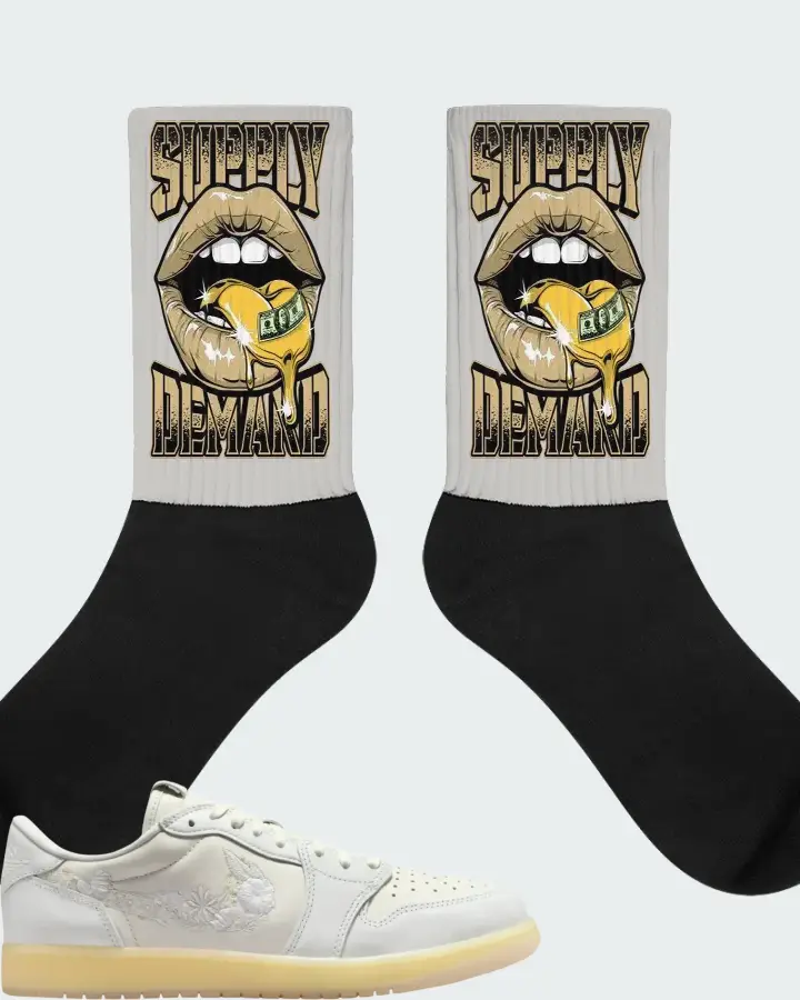 Air Jordan 1 Retro Low OG Rabbit Floral Swoosh Matching Socks