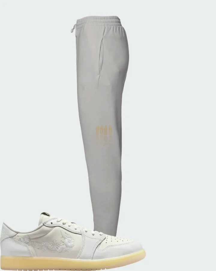 Air Jordan 1 Retro Low OG Rabbit Floral Swoosh Matching Joggers