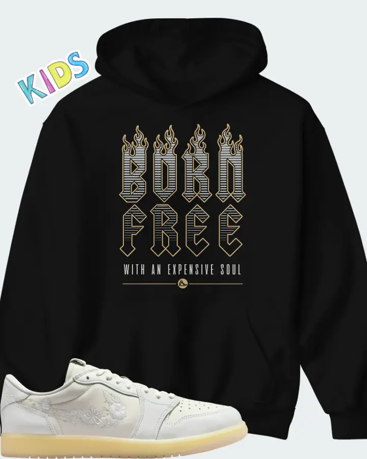 Air Jordan 1 Retro Low OG Rabbit Floral Swoosh Matching Kid's Hoodie