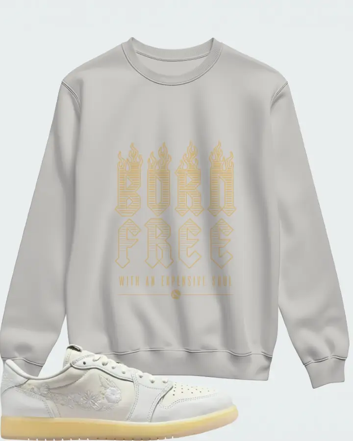 Air Jordan 1 Retro Low OG Rabbit Floral Swoosh Matching Sweatshirt