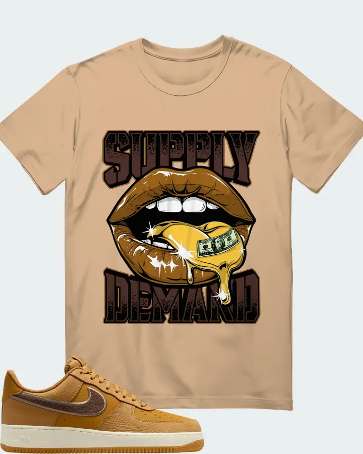 Nike Air Force 1 Low '07 LV8 Wheat Mink Brown Matching T-Shirt
