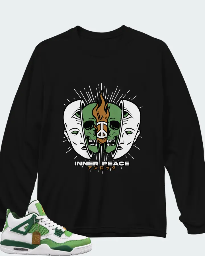 Air Jordan 4 Green Matching Long Sleeve T-Shirt