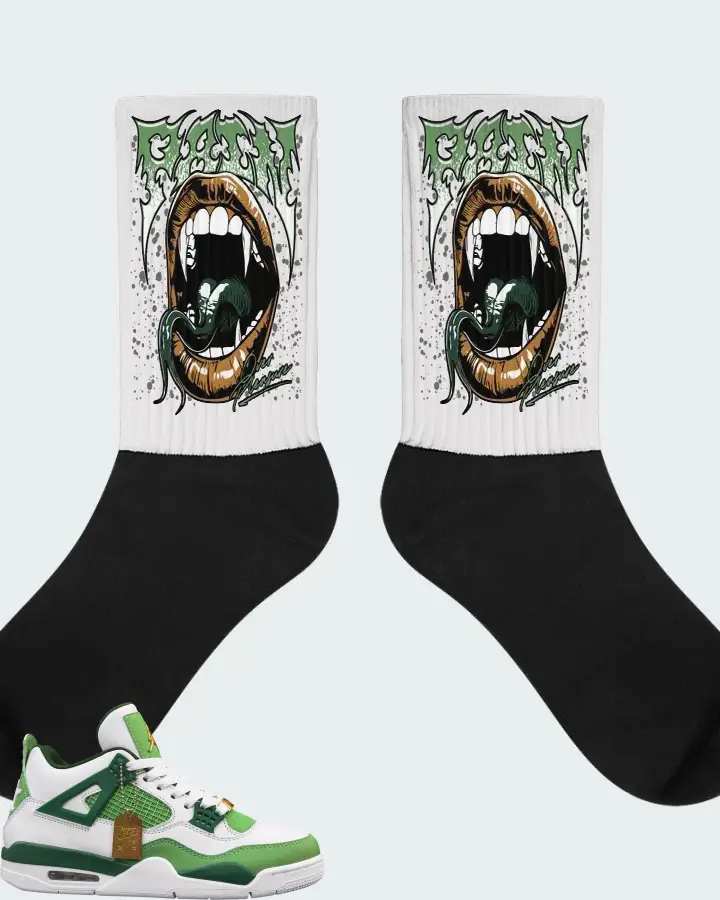 Air Jordan 4 Green Matching Socks
