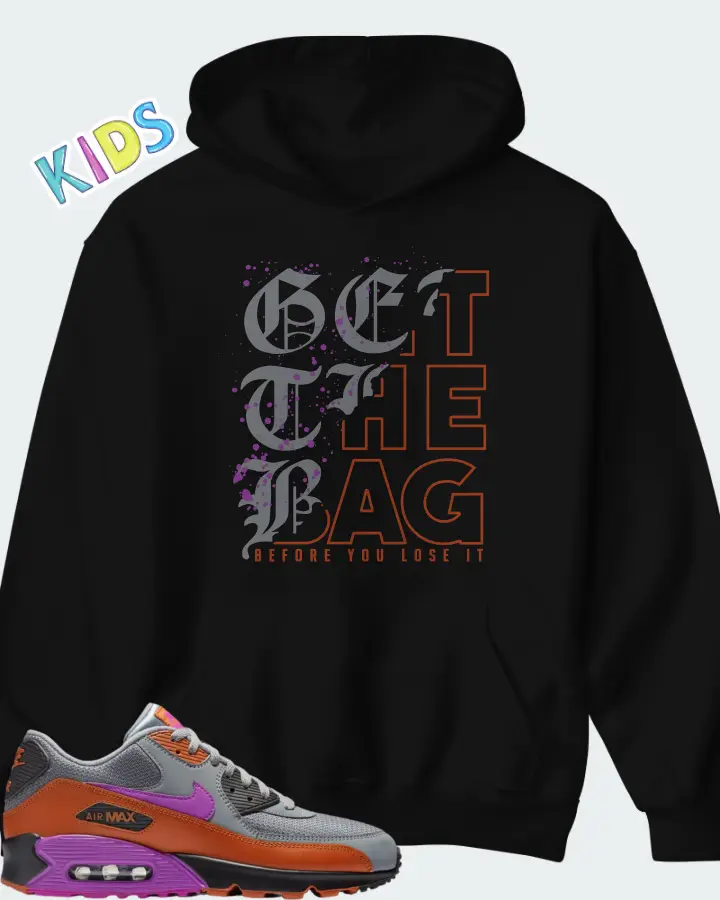 Nike Air Max 90 Cool Grey Dark Russet Matching Kid's Hoodie