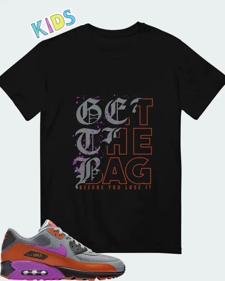 Nike Air Max 90 Cool Grey Dark Russet Matching Kid's T-Shirt