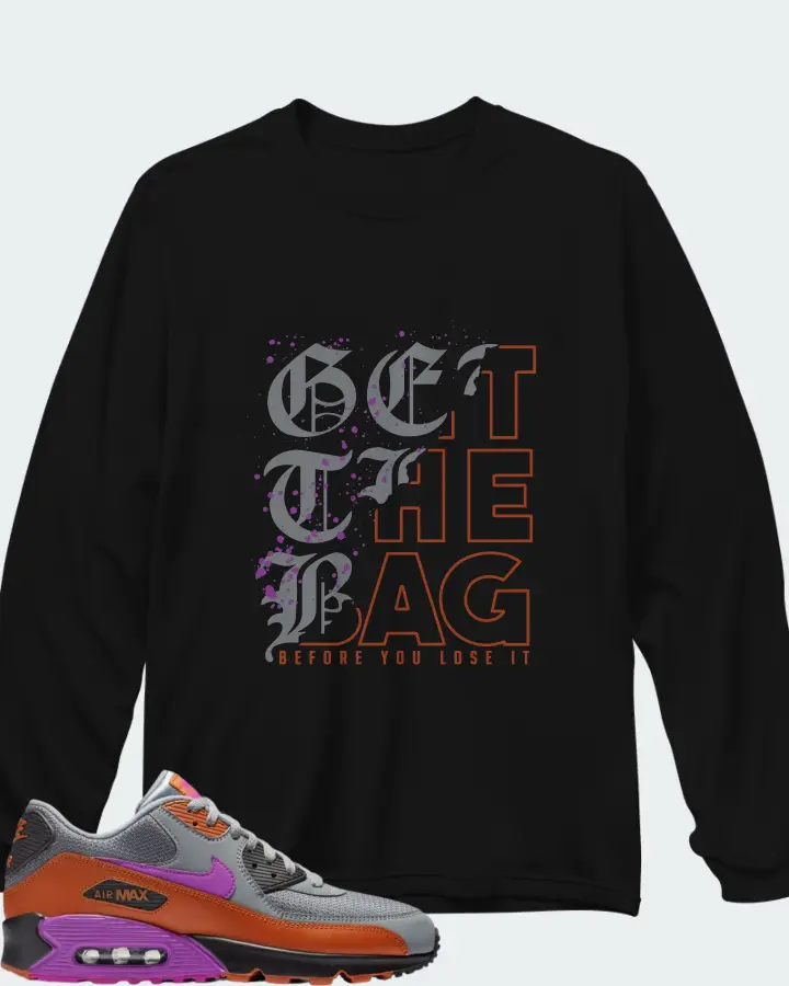 Nike Air Max 90 Cool Grey Dark Russet Matching Long Sleeve T-Shirt