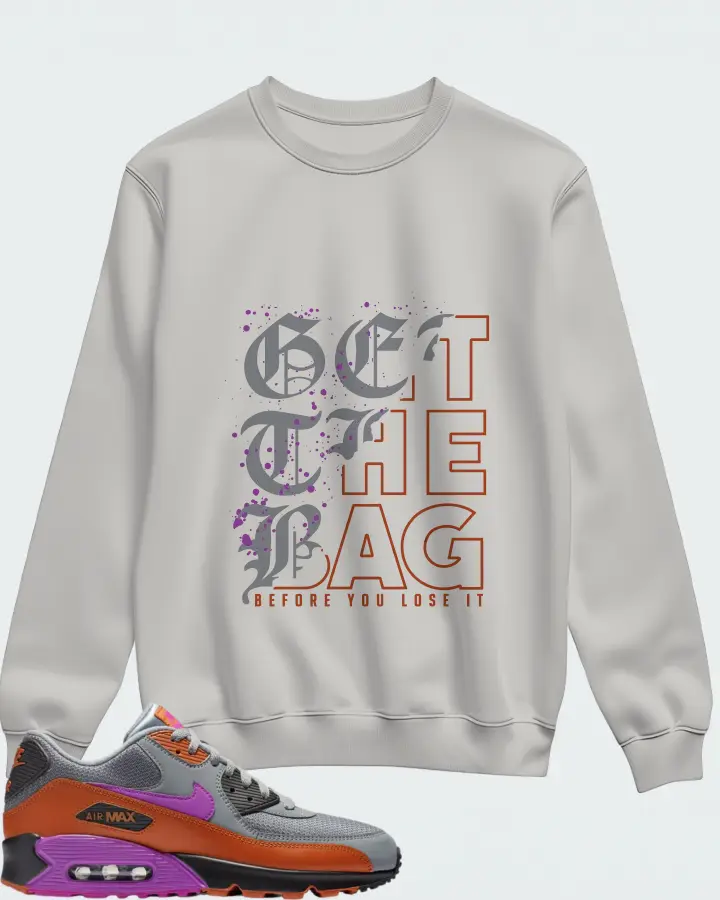 Nike Air Max 90 Cool Grey Dark Russet Matching Sweatshirt