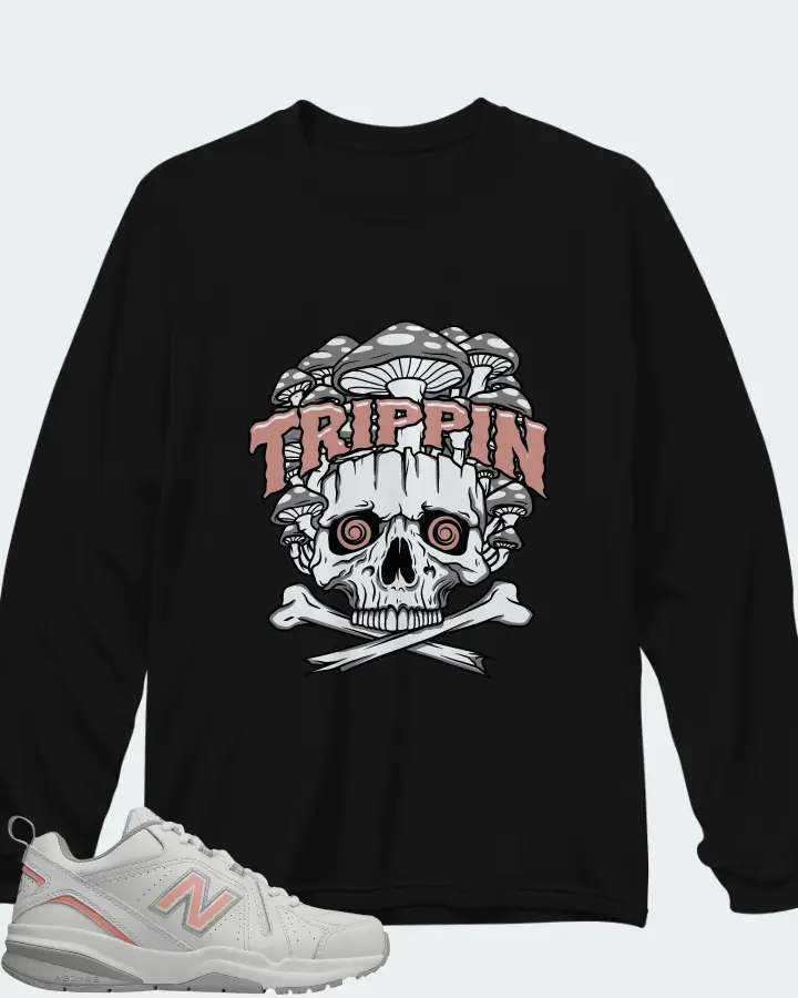 New Balance White Pink Matching Long Sleeve T-Shirt