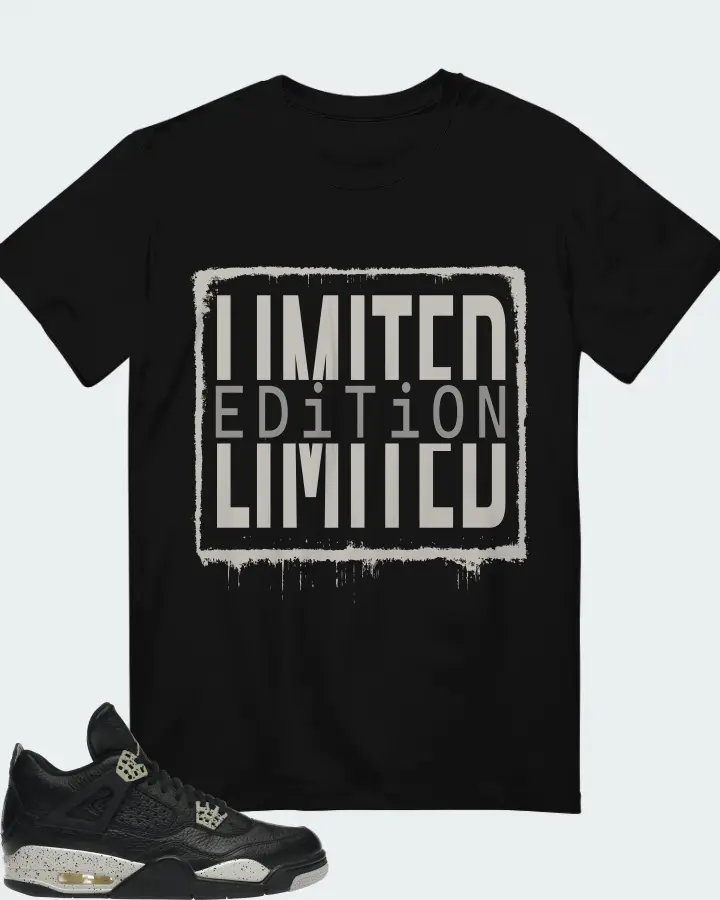 Jordan 4 Retro Sneaker Matching Black T-Shirt - LIMITED EDITION