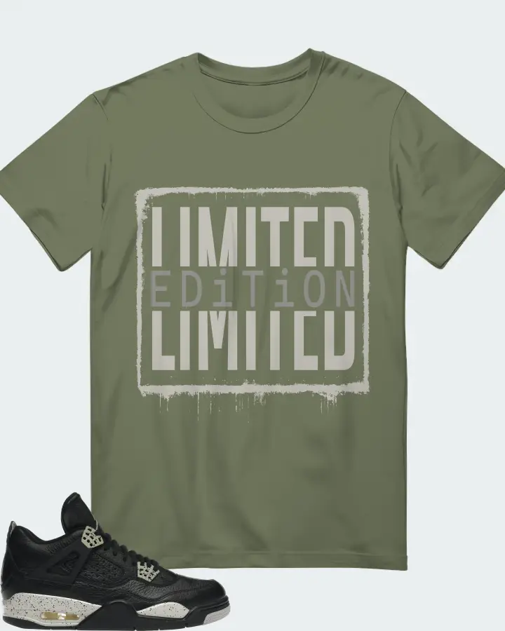 Jordan 4 Retro Sneaker Matching Olive T-Shirt - LIMITED EDITION