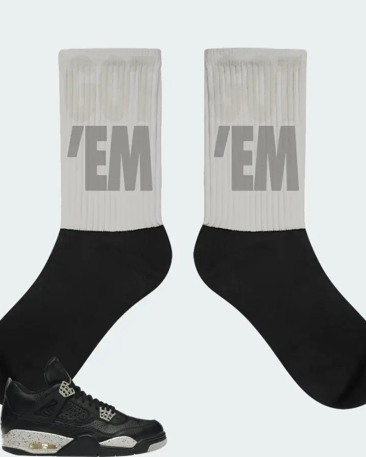 Jordan 4 Retro Sneaker Matching Grey Socks - Got Em